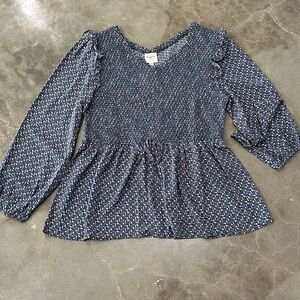 Plus size long sleeve blouse